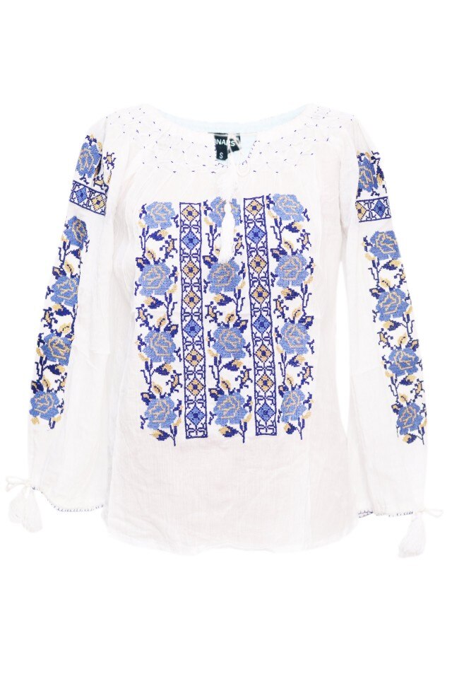 Bluza dama tip ie, brodata, traditionala, Alb, dae5209, L INTL