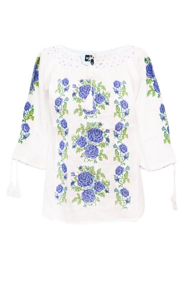 Bluza dama tip ie, brodata, traditionala, Alb, dae5211, M INTL