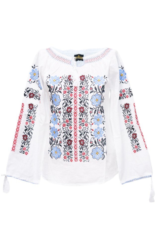 Bluza dama tip ie, brodata, traditionala, Alb, dae5149, L INTL