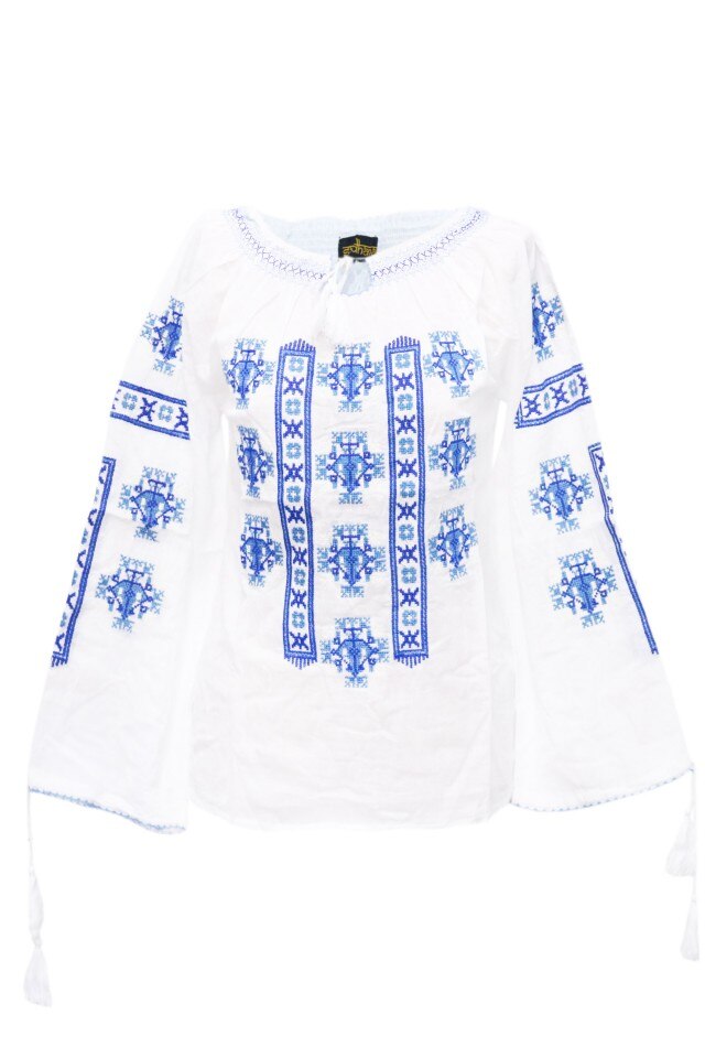 Bluza dama tip ie, brodata, traditionala, Alb, dae5155, 3XL INTL