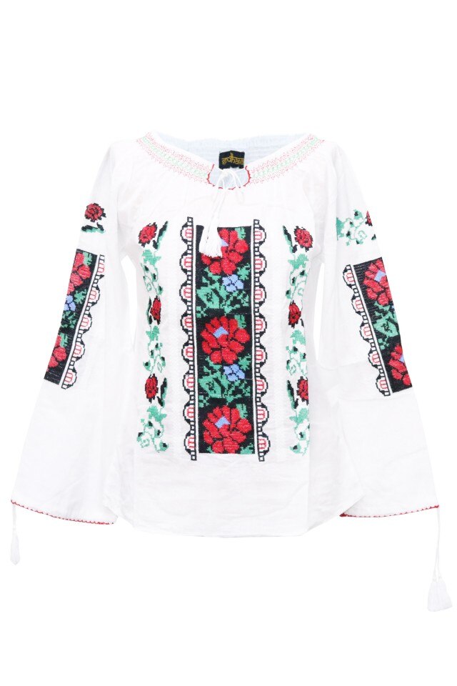 Bluza dama tip ie, brodata, traditionala, Alb, dae5157, M INTL