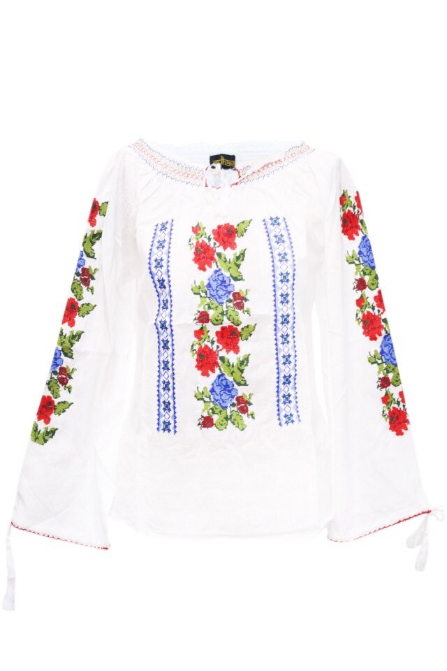 Bluza dama tip ie, brodata, traditionala, Alb, dae5162, 3XL INTL