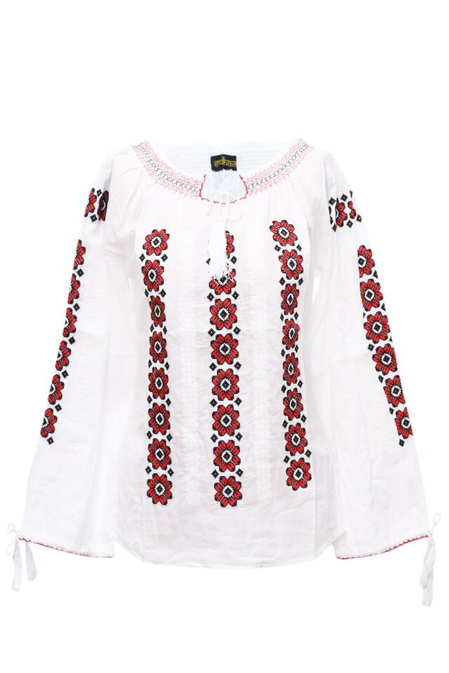 Bluza dama tip ie, brodata, traditionala, Alb, dae5165, M INTL