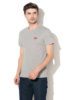 Levi's, Set de tricouri slim fit cu logo - 2 piese, Gri/Alb/Rosu