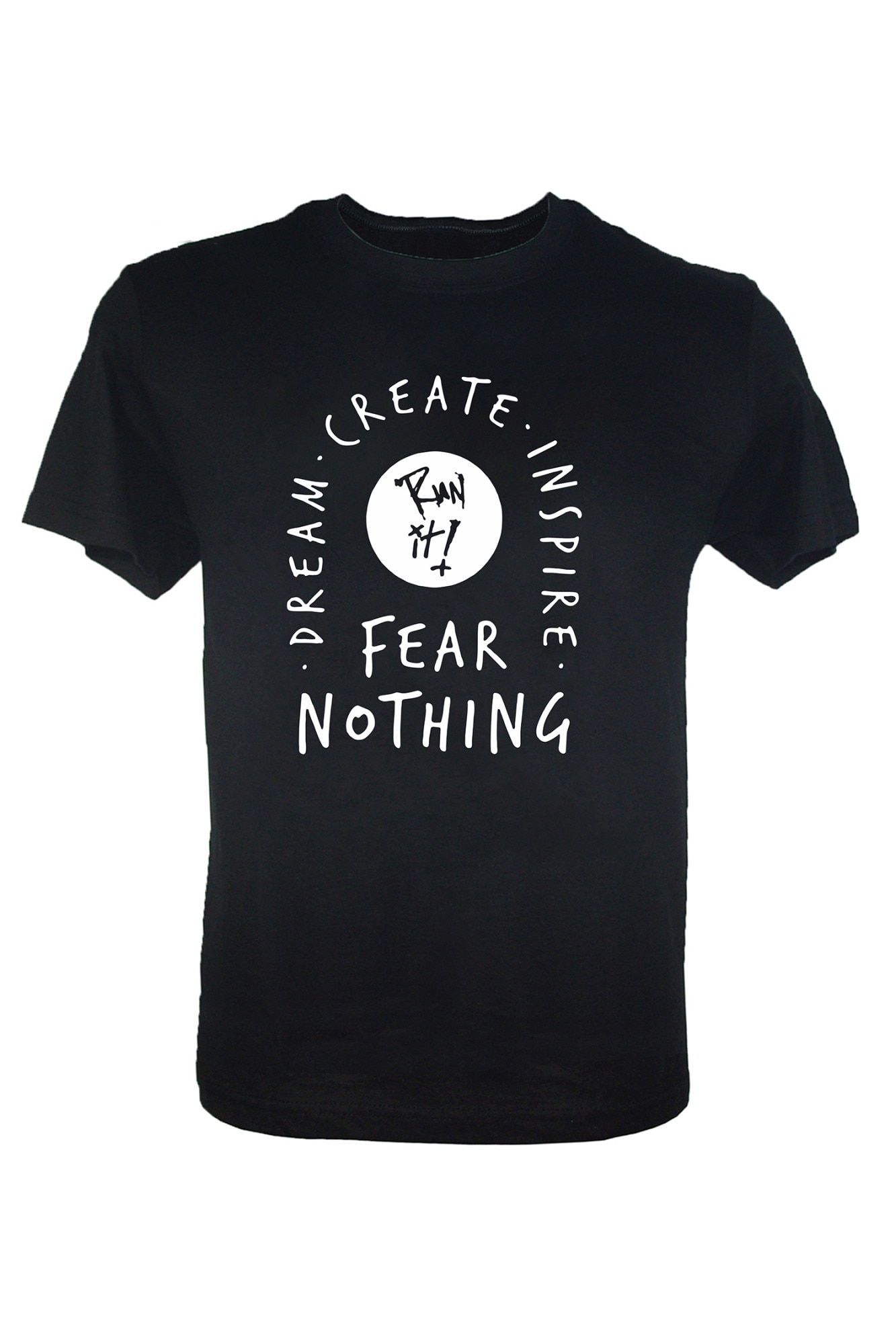 Tricou barbati din bumbac negru Fear Nothing, Negru