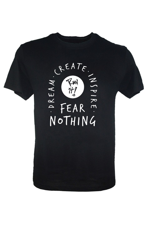 Tricou barbati din bumbac negru Fear Nothing, Negru