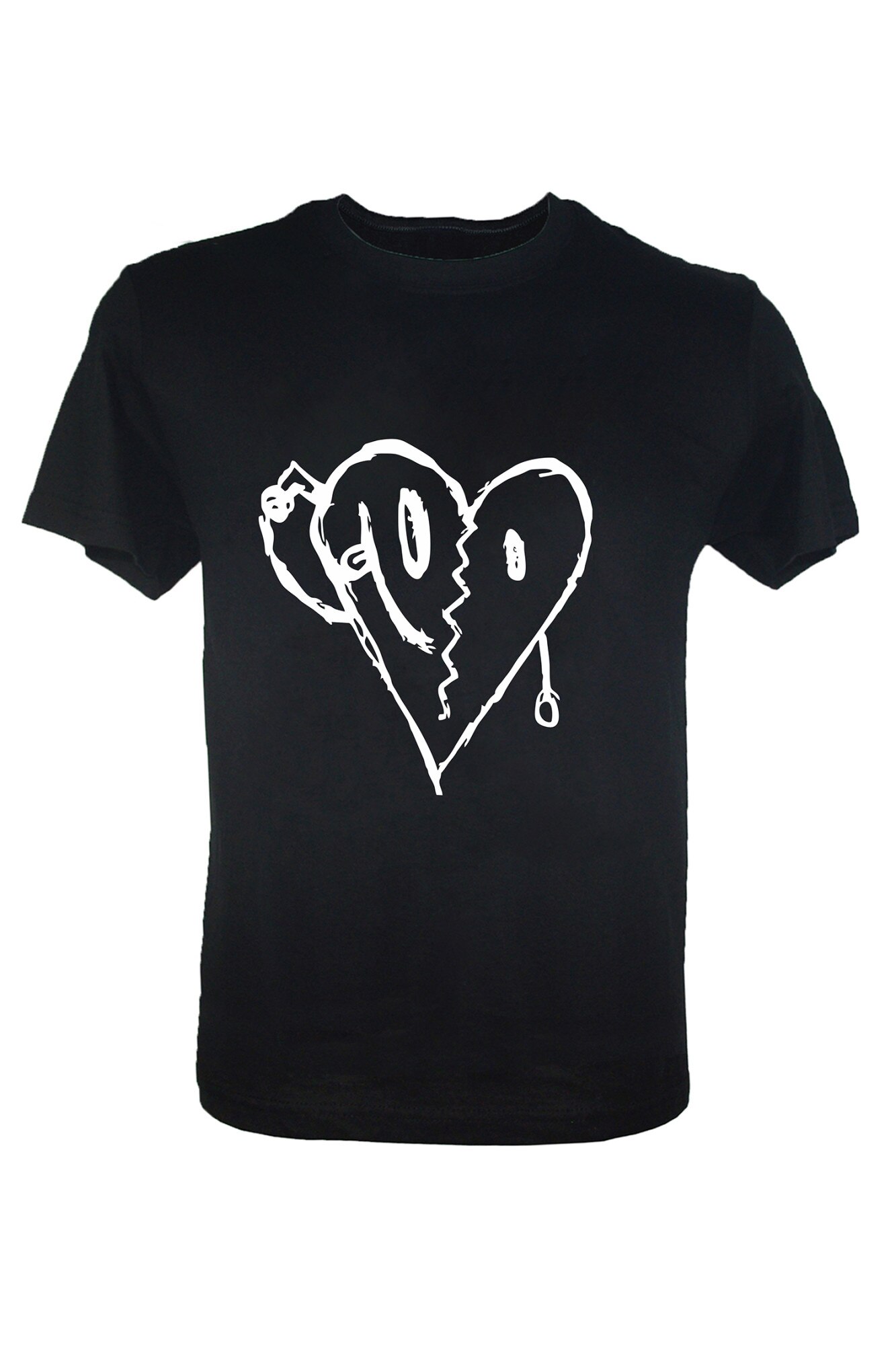 Tricou negru barbati Heart, Negru