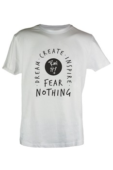 Tricou alb barbati Fear Nothing, Alb Tricou alb barbati Fear Nothing, Alb