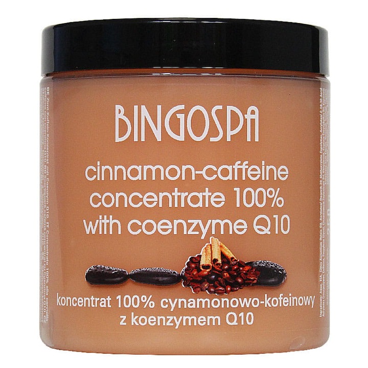 Tratament anticelulitic pentru impachetare corporala BingoSpa, 100% scortiso-cafeina, Coenzima Q10, 250g