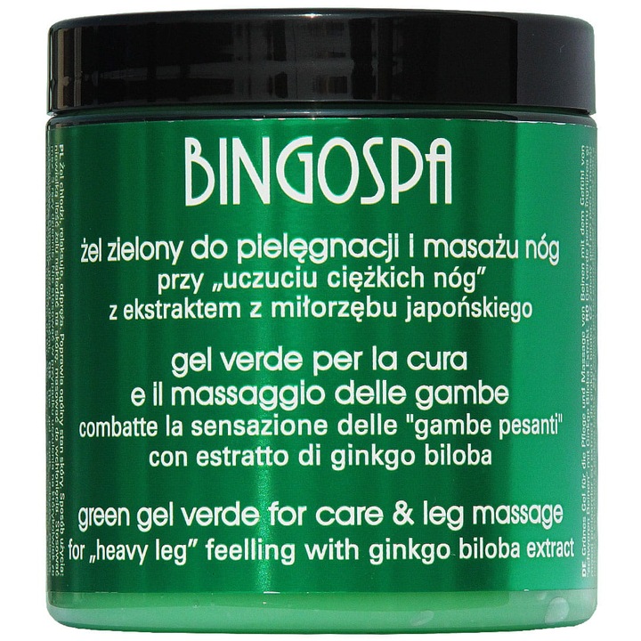 Gel pentru masaj BingoSpa, Impotriva varicelor, Extract de Ginkgo biloba, 250 g