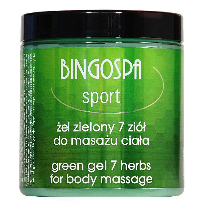 Gel pentru masaj corporal BingoSpa Green Sport, 7 ierburi, 250 g