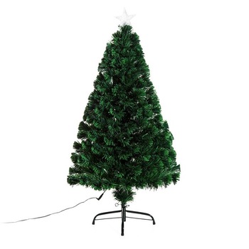 Brad de Craciun artificial, Homcom, fibra optica, 16 LED-uri stelute, 120 cm Brad de Craciun artificial, Homcom, fibra optica, 16 LED-uri stelute, 120 cm