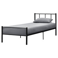 Rama pat Duna metalica, en.casa, 209,5 x 91,5 x 81,5 cm, metal, negru, pentru 1 persoana