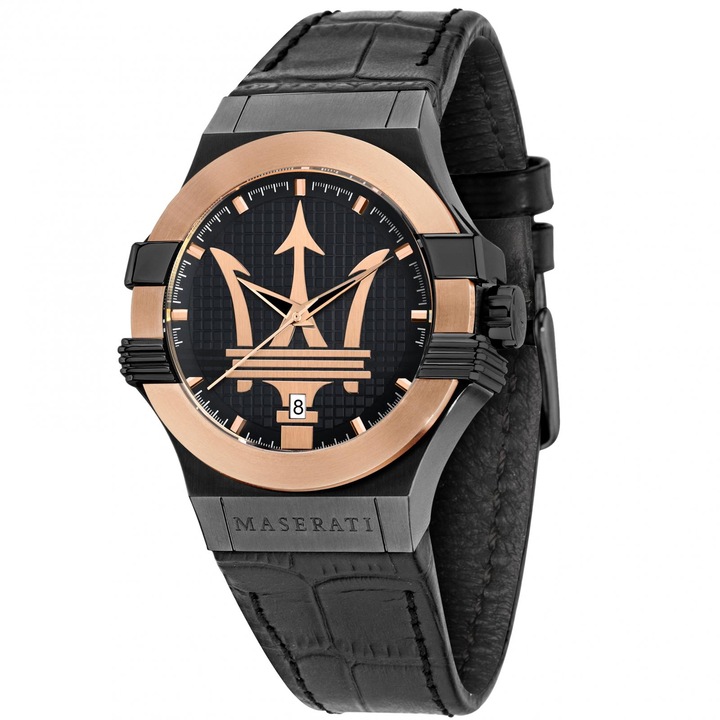 Ceas barbatesc Maserati R8851108032 Quartz Negru, Rose gold