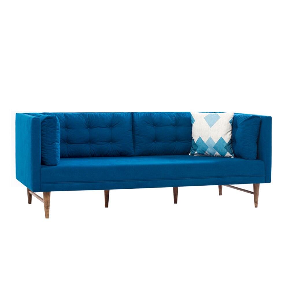 Canapea Heinner fixa 3 locuri Point Retro-Albastru 200x65x80 cm