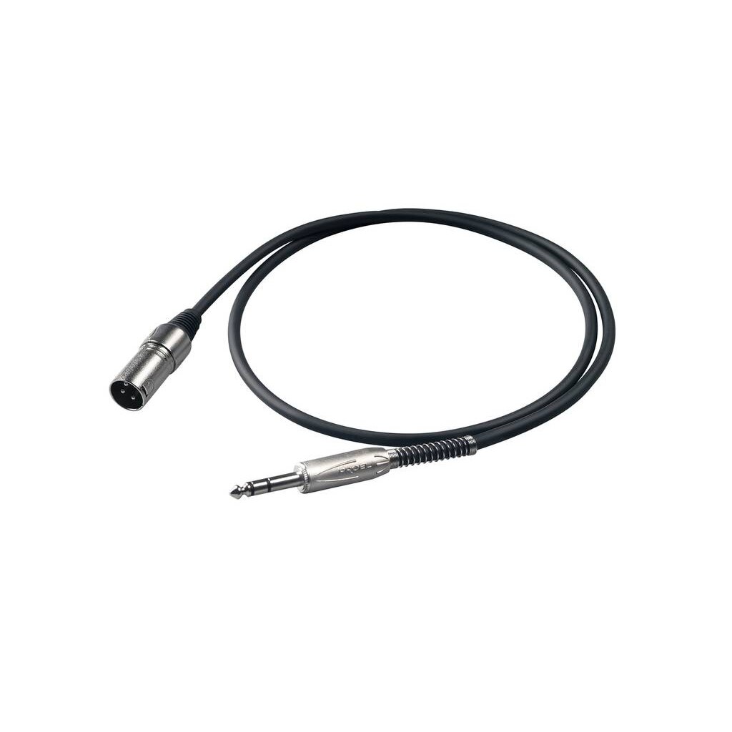 Cablu audio Proel, Jack Stereo 6.3mm-XLR Tata, 1m