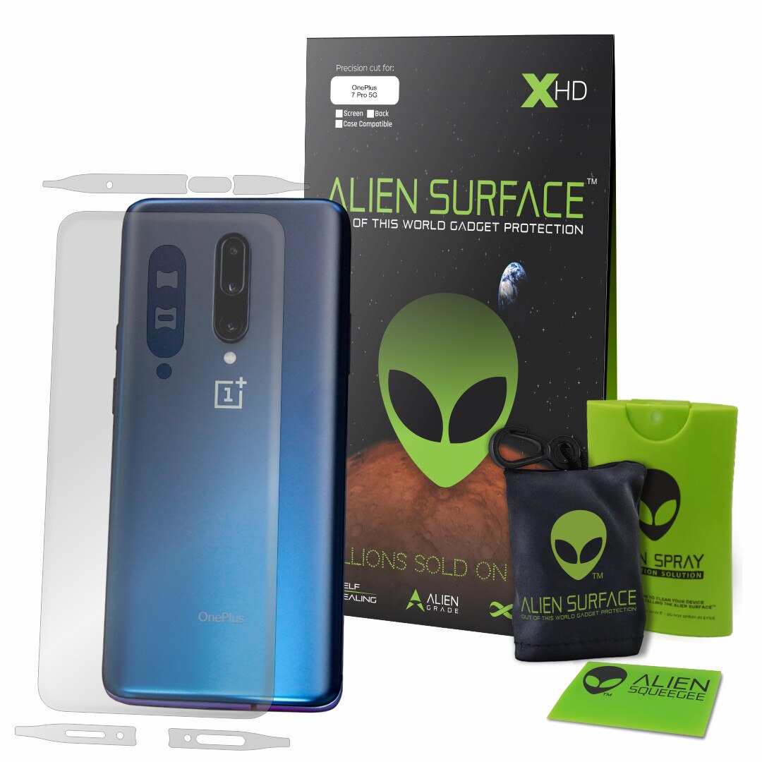 Folie Alien Surface XHD, OnePlus 7 Pro 5G, protectie spate, laterale + Alien Fiber Cadou