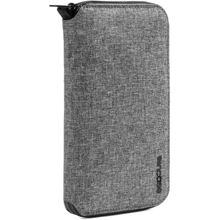 Incase Travel Passport Zip Wallet - елегантен кожен портфейл (тъмносив)