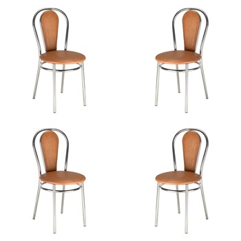 Set 4 scaune dining/bucatarie FLORINO, Aramiu piele ecologica