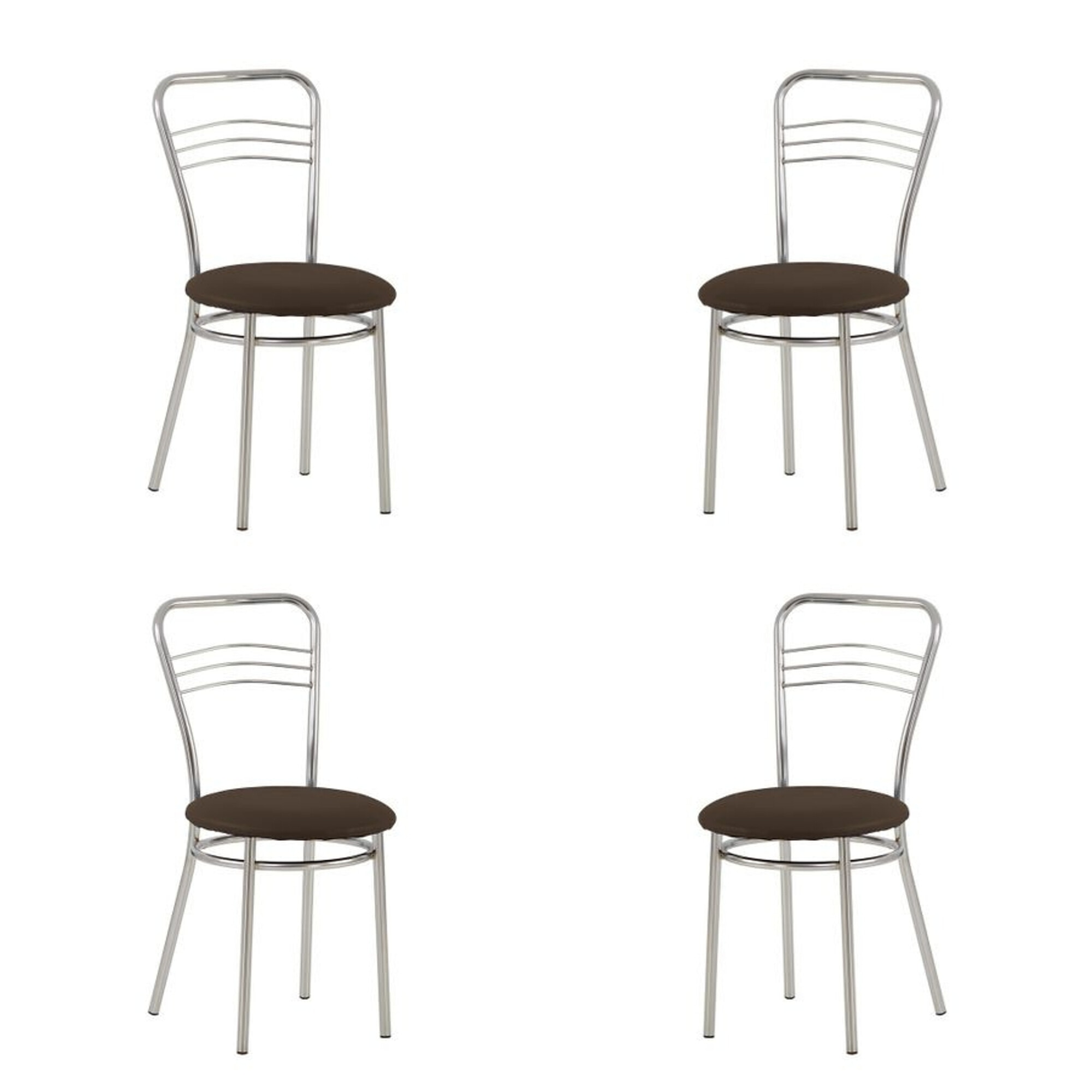 Set 4 scaune dining/bucatarie ARGENTO, Wenge piele ecologica