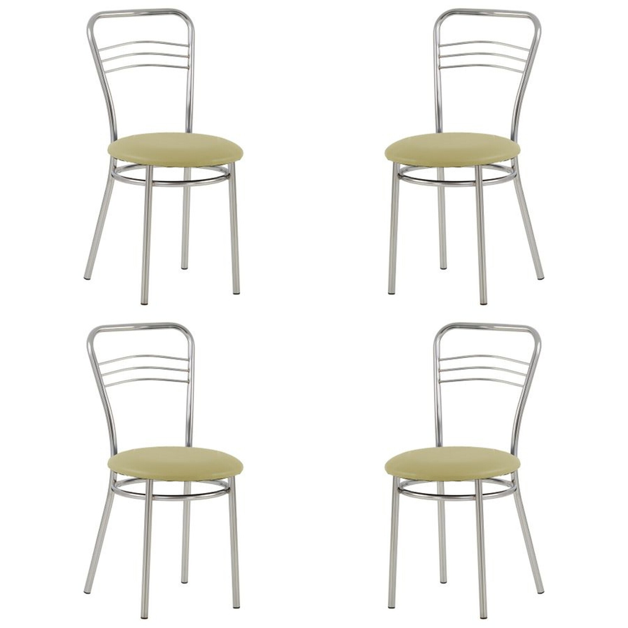 Set 4 scaune dining/bucatarie ARGENTO, Oliv piele ecologica