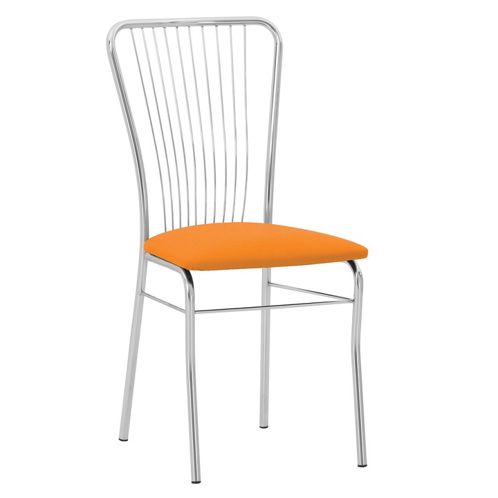 Konyhai szék Laval Chrome, Narancssárga ökológiai bőr