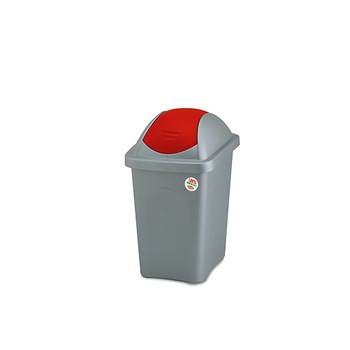 Cos de gunoi Stefanplast Multipat, Capac oscilant, 30 L, Gri/Rosu Cos de gunoi Stefanplast Multipat, Capac oscilant, 30 L, Gri/Rosu