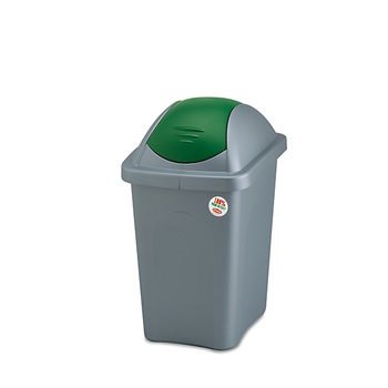 Cos de gunoi Stefanplast Multipat, Capac oscilant, 60 L, Gri/Verde Cos de gunoi Stefanplast Multipat, Capac oscilant, 60 L, Gri/Verde