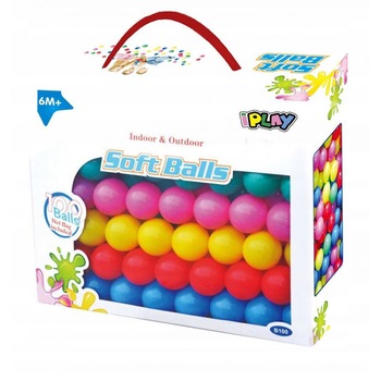 Set de bile colorate pentru piscina uscata, PLAY BALLS, 100 bile, multicolore Set de bile colorate pentru piscina uscata, PLAY BALLS, 100 bile, multicolore