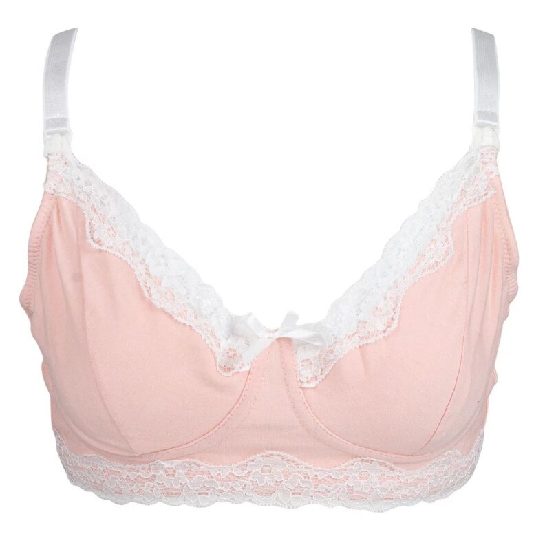 Sutien maternitate, alaptare, Zola®, Roz cu dantela, Roz/Alb