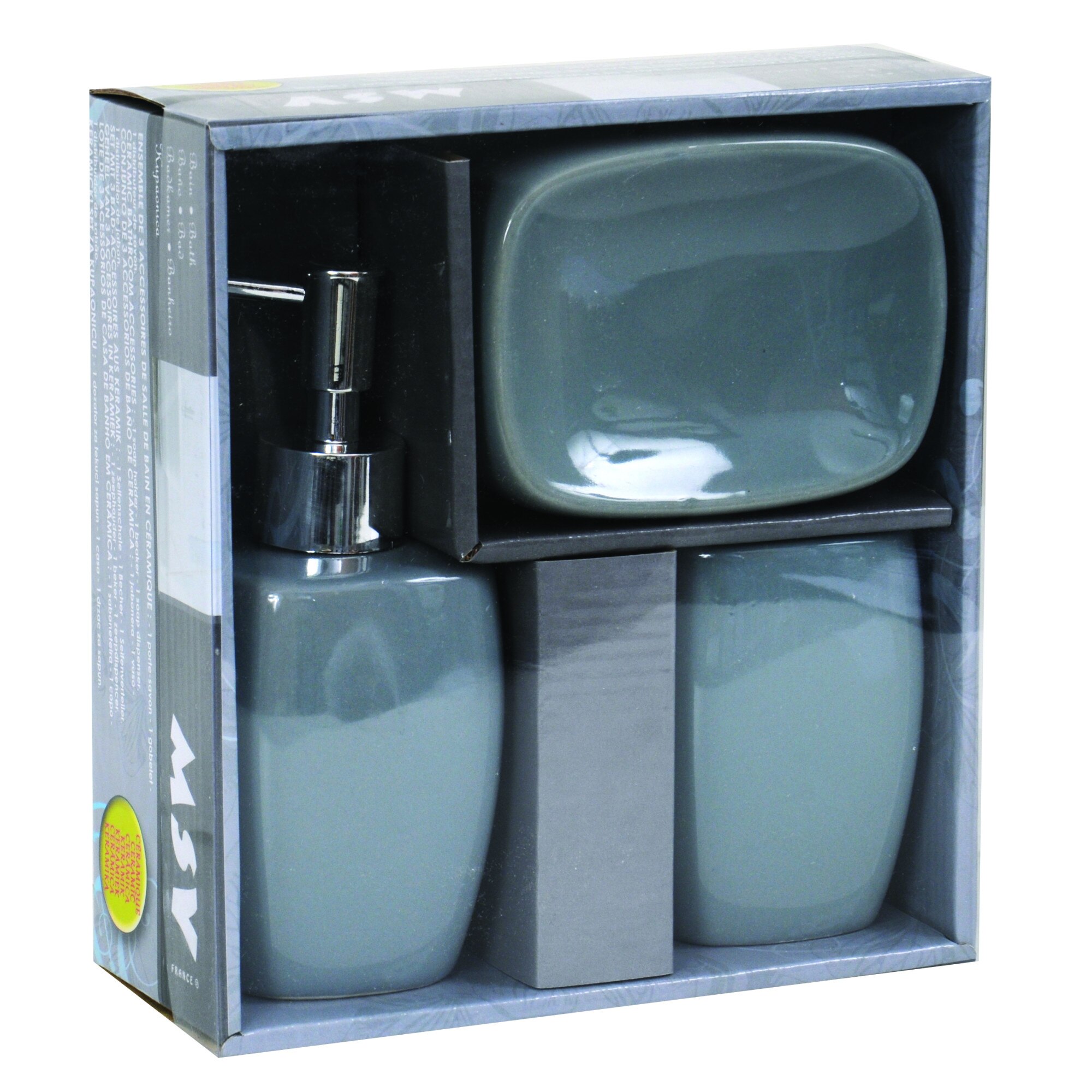 Set 3 piese ceramice ,Msv , gri