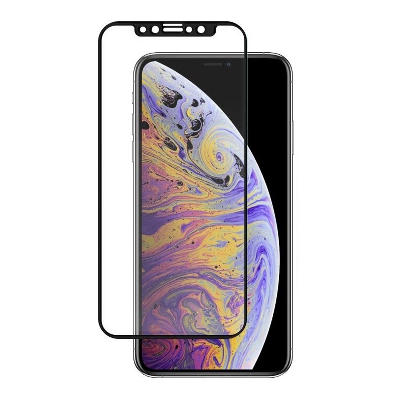 Folie iPhone 11 Pro Max / iPhone XS Max, Full Screen, Hibrida, Flexibila, cu Rama, Negru