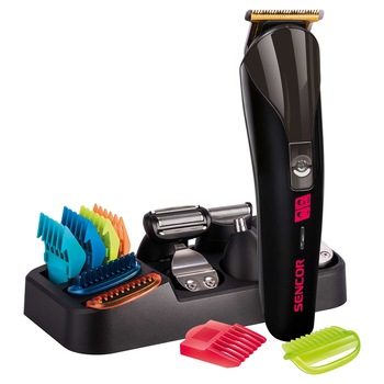 Aparat de tuns cu accesorii, Sencor, 600 mAh, Autonomie 120 min, Negru