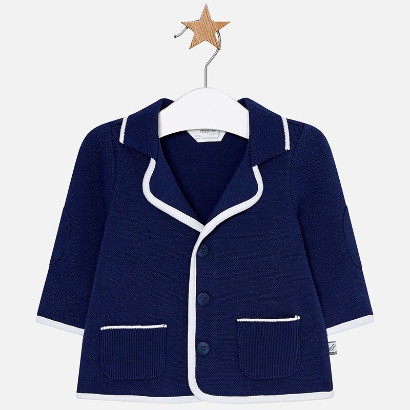 Jacheta cu cotiere bebe nou-nascut, Mayoral, Bleumarin