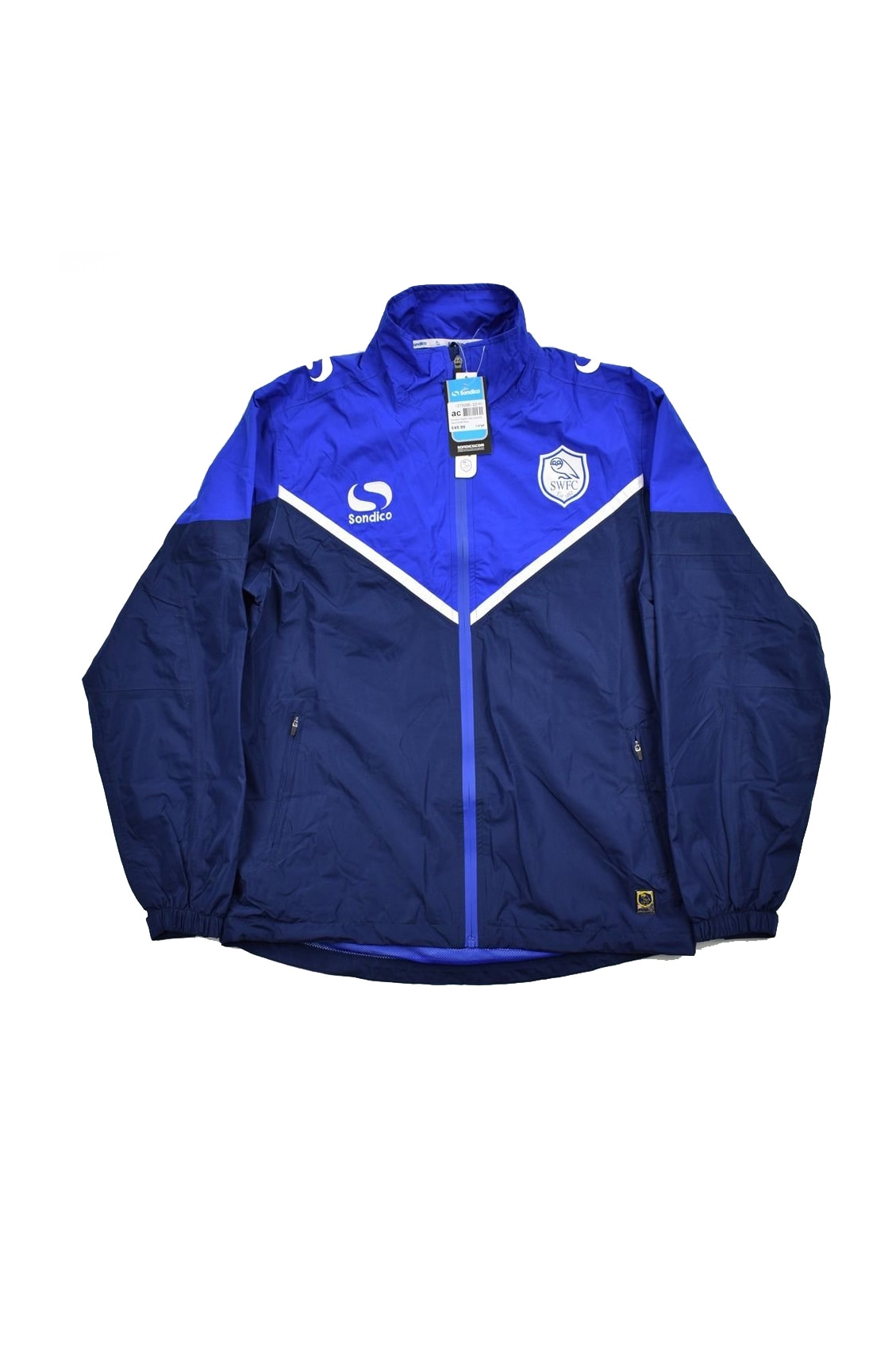 Jacheta rezistenta la vant Sondico Sheffield Wednesday, Pentru barbati, Cu fermoar, Cu 2 buzunare laterale, Albastru, S