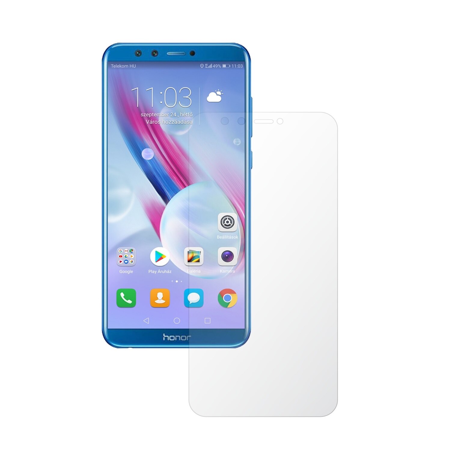 Set 2X Folie Protectie Ecran Invisible Skinz HD pentru Huawei Honor 9 Lite - Folie Siliconica Ultra-Clear cu Acoperire Totala, Edge to Edge Full Display Cover, Adeziva si Foarte Flexibila