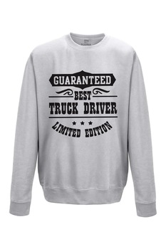 Pulover Barbat din bumbac 80%, poliester 20%, MAYKA, model best truck driver, gri, Gri Pulover Barbat din bumbac 80%, poliester 20%, MAYKA, model best truck driver, gri, Gri