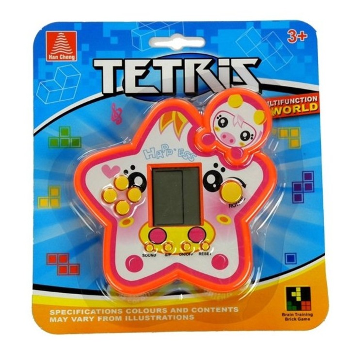 Tetris játékkonzol, csillag alakú, piros