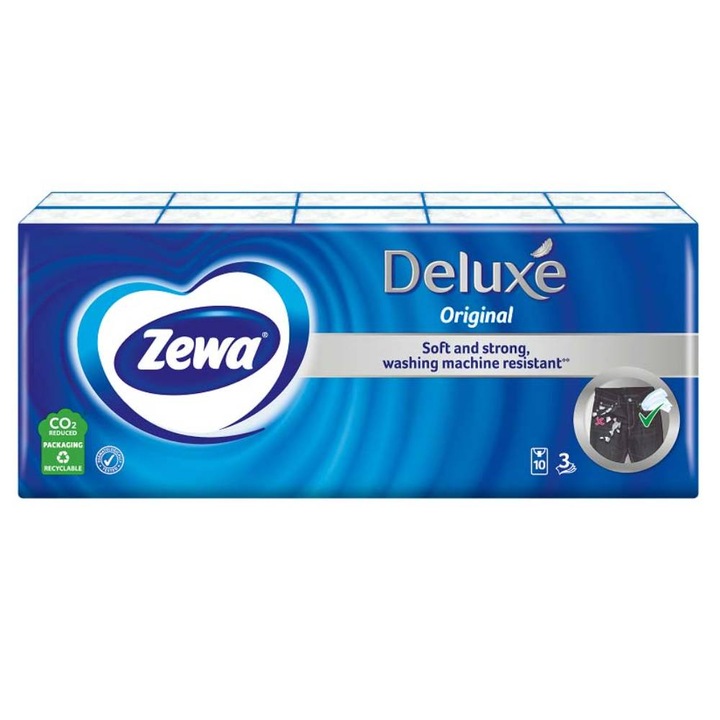 Zewa Deluxe családi szalvéták, 3 rétegű, 10 csomag/készlet