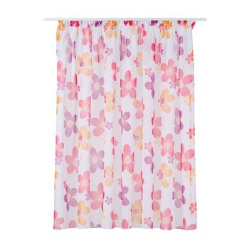 Perdea cu flori, Imagine, cu rejansa, alb-rosu, 260x160 cm Perdea cu flori, Imagine, cu rejansa, alb-rosu, 260x160 cm