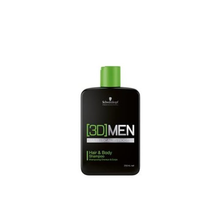 Schwarzkopf Professional 3D Hair & Body sampon hajra és testre, 250 ml