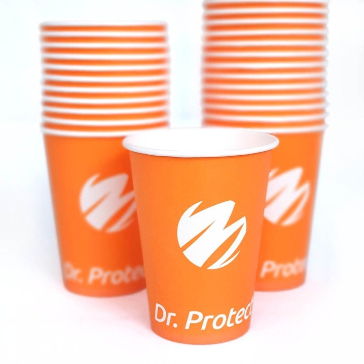 Set 100 Pahare Eco Dr Protect, portocaliu, 200 ml