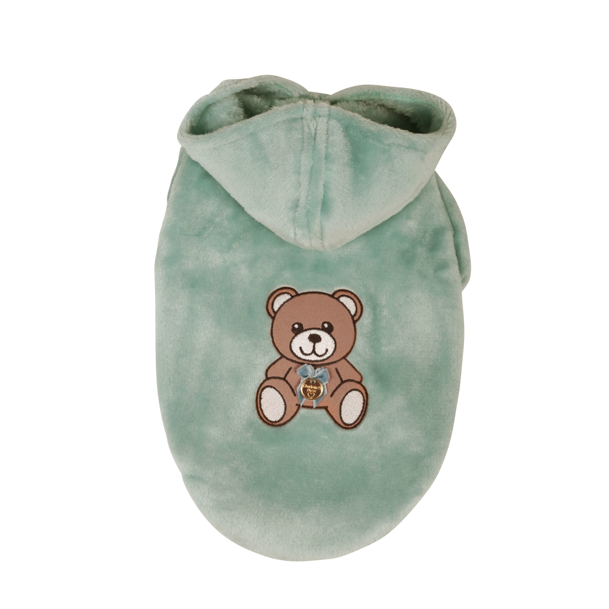 Hanorac pentru caini Charlotte's dress Peluche turcoaz S - 1058