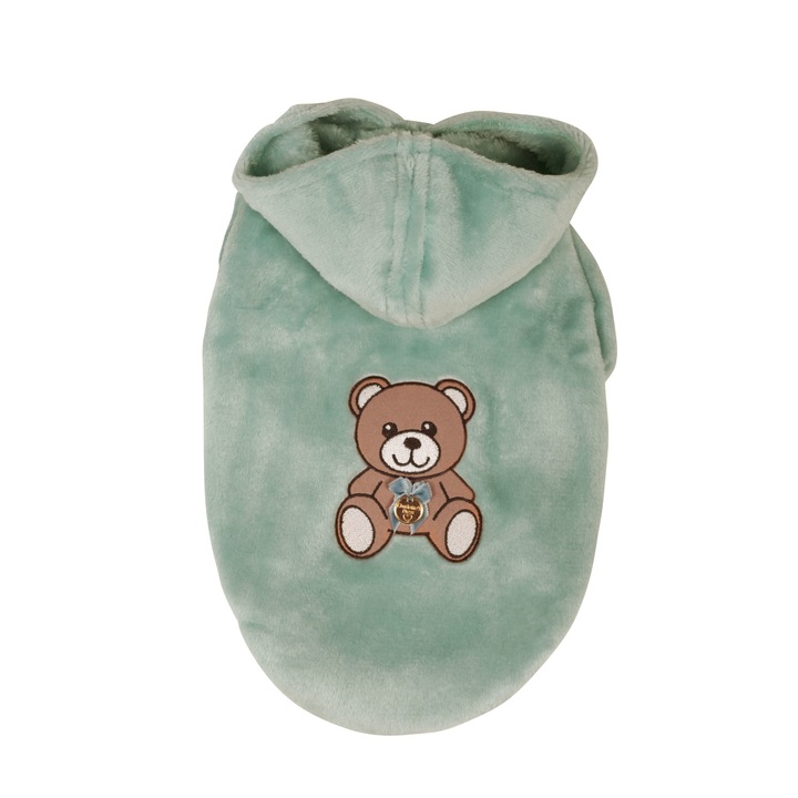 Hanorac pentru caini Charlotte's dress Peluche turcoaz S - 1058