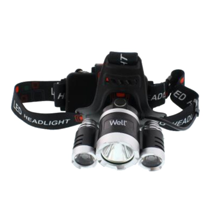 Фенер LED Well Trek, С акумулатор, 1xT6 + 2xXPE, 350 лумена, Li-Ion 1200 mAh