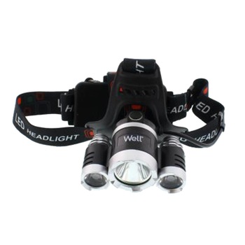 Lanterna LED frontala Well Trek, cu acumulator, 1xT6 + 2xXPE, 350 lm, Li-Ion 1200mAh Lanterna LED frontala Well Trek, cu acumulator, 1xT6 + 2xXPE, 350 lm, Li-Ion 1200mAh