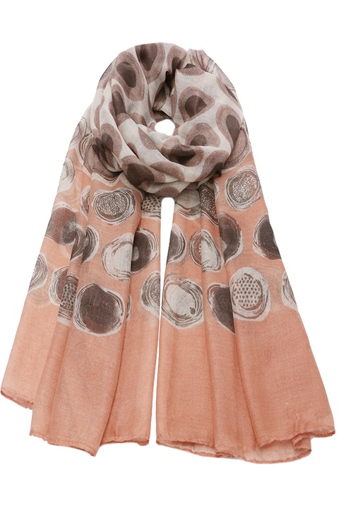 Дамски шал ROCS B065PK, с щампа на точки, изработен от вискоза, розов