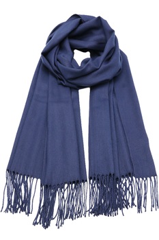 Esarfa pentru femei, din casmir, subtire, sezon rece, cu franjuri, Alice ZS-22-14 Bleumarin Esarfa pentru femei, din casmir, subtire, sezon rece, cu franjuri, Alice ZS-22-14 Bleumarin