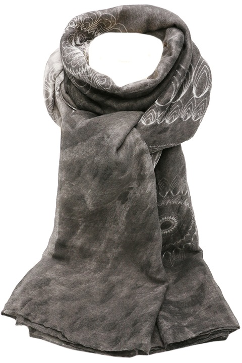 Esarfa pentru dama, cu imprimeu flori mari, din viscoza, B061GY Gri