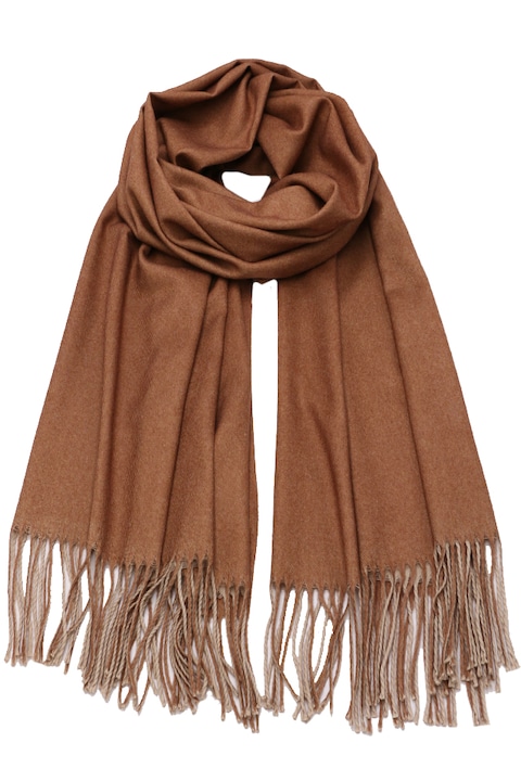 Esarfa tip sal, pentru dama, cu doua fete, imitatie casmir B039BN Maro